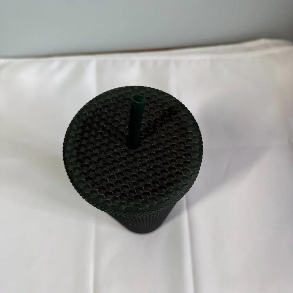 Starbucks Matte Dark Green Studded Venti 24oz Cold Cup Trumbler Twist Lid - Picture 8 of 9